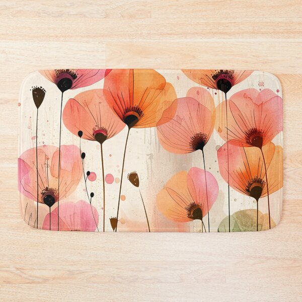 Item preview, Poppy Pastel Pink Flower Garden Contemporary Folk Art designed and sold by DEC02.