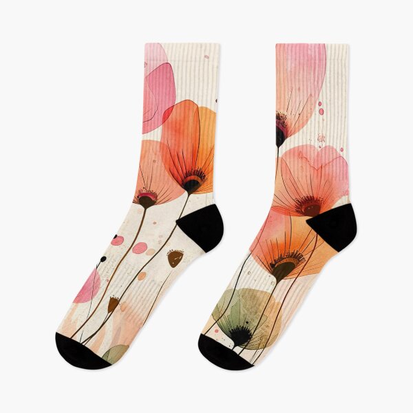 Item preview, Poppy Pastel Pink Flower Garden Contemporary Folk Art designed and sold by DEC02.