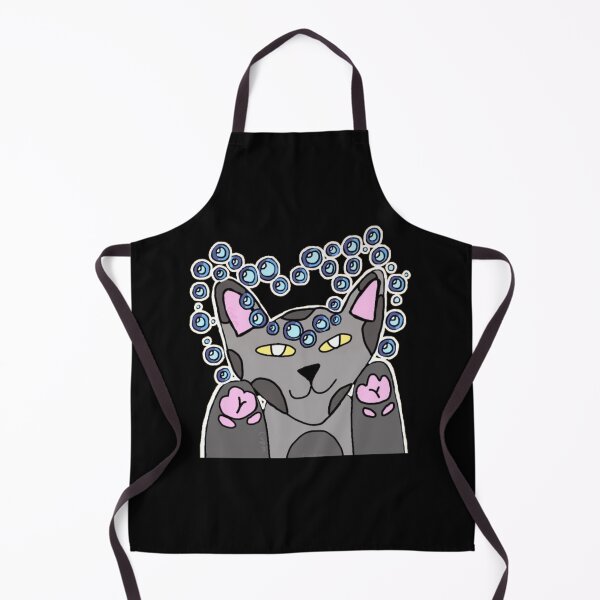 Item preview, Kawaii Gray Bubble Cat ┃Adorable Floating Kitty Art designed and sold by Cherry Prism Designs.