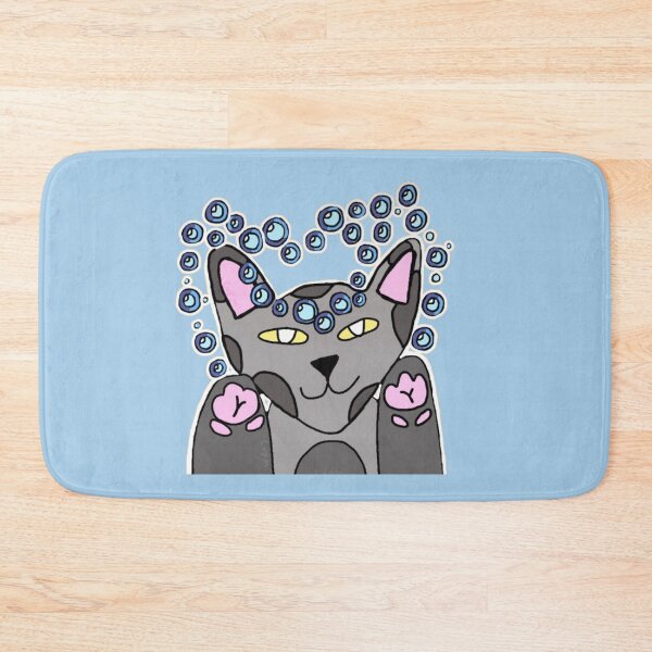 Item preview, Kawaii Gray Bubble Cat ┃Adorable Floating Kitty Art designed and sold by Cherry Prism Designs.