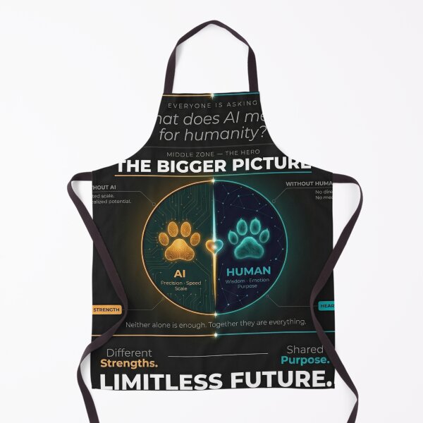Item preview, The Bigger Picture Human AI Infographic What Does AI Mean For Humanity Tech Office Art Gift designed and sold by NeoTigLuna.