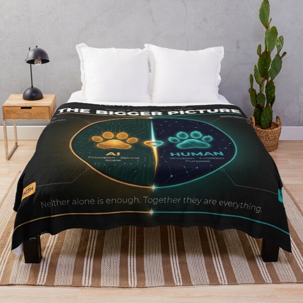 Item preview, The Bigger Picture Human AI Infographic What Does AI Mean For Humanity Tech Office Art Gift designed and sold by NeoTigLuna.