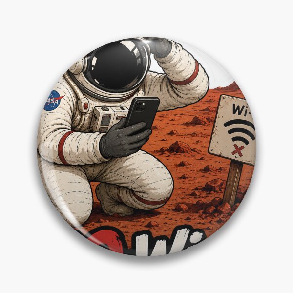 Item preview, No Wi-Fi on Mars – Funny Astronaut Space Humor Sticker designed and sold by NorthernDk_art .