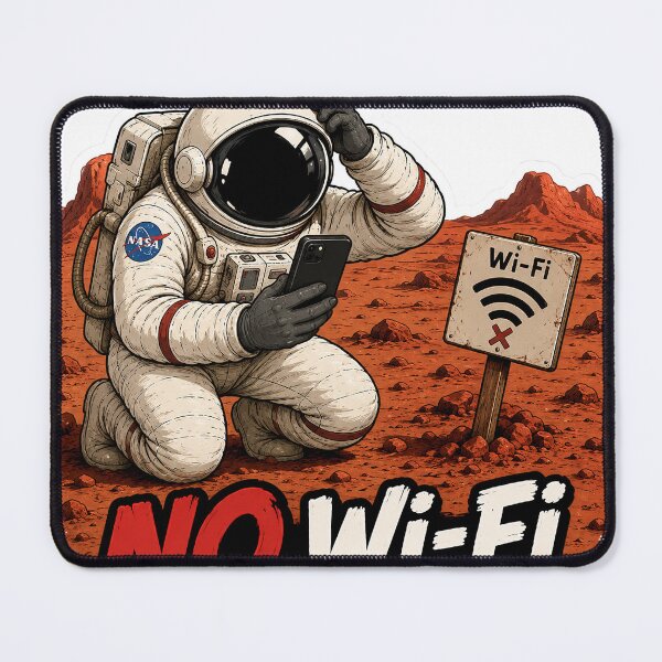 Item preview, No Wi-Fi on Mars – Funny Astronaut Space Humor Sticker designed and sold by NorthernDk_art .