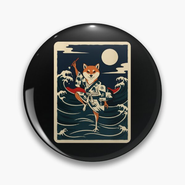 Item preview, Moonlit Fox in Traditional Robe Riding Ocean Waves designed and sold by JordynLadukeg65.
