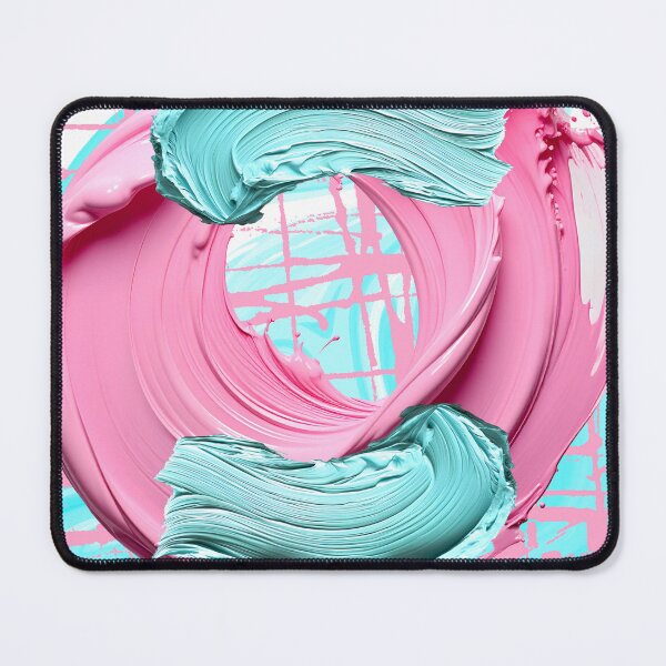 Item preview, Abstract Letter C Pink Turquoise Thick Brushstroke designed and sold by rich-moda.