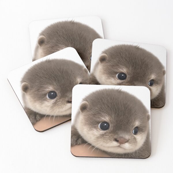 Item preview, Fluffy Baby Otter - Adorable Cuddle Watercolor Art designed and sold by Fluffy Cherish World.