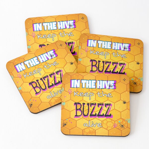 Item preview, 'In the hive, keep the Buzz alive' honeycomb print  designed and sold by REDCLASH2002.