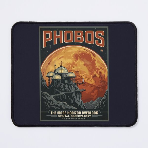 Item preview, Phobos Moon Retro NASA Travel Poster Mars Horizon designed and sold by RetroRewind Studio.
