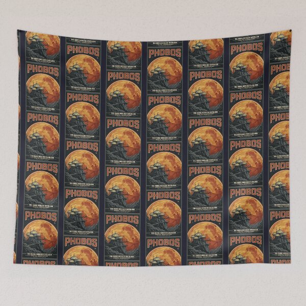 Item preview, Phobos Moon Retro NASA Travel Poster Mars Horizon designed and sold by RetroRewind Studio.