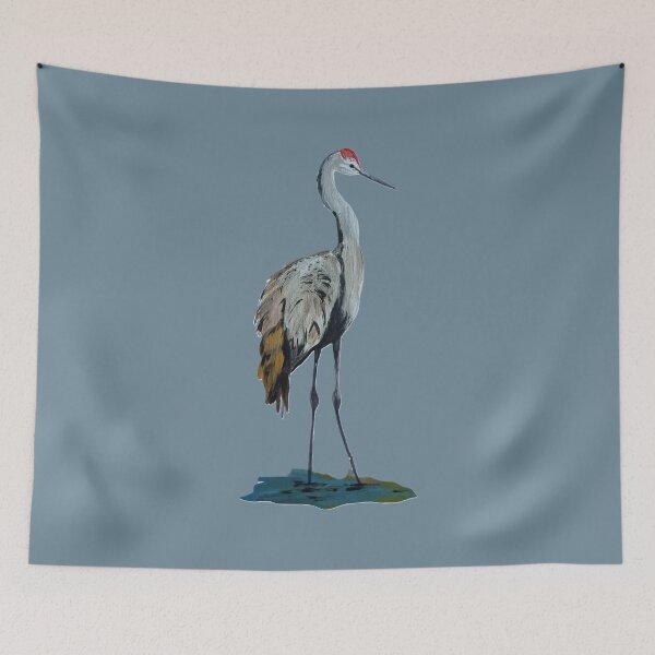 Item preview, Elegant Sandhill Crane Wildlife Watercolor Painting designed and sold by ArtistsAtticWI.