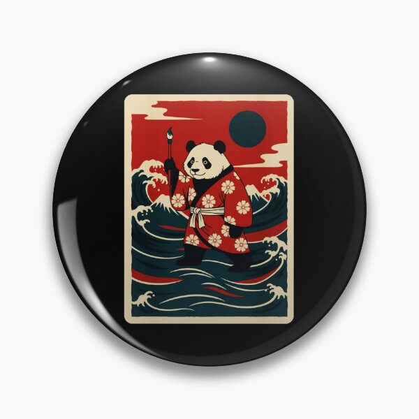 Item preview, Panda in Floral Robe Beneath Moonlit Ocean Waves designed and sold by JordynLadukeg65.