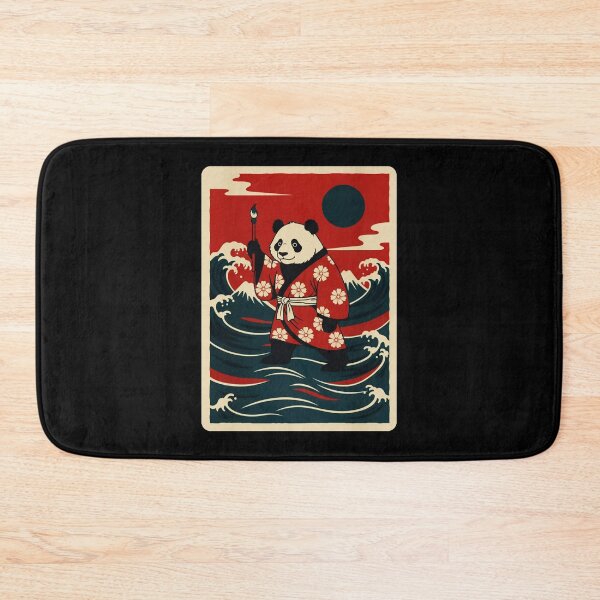 Item preview, Panda in Floral Robe Beneath Moonlit Ocean Waves designed and sold by JordynLadukeg65.