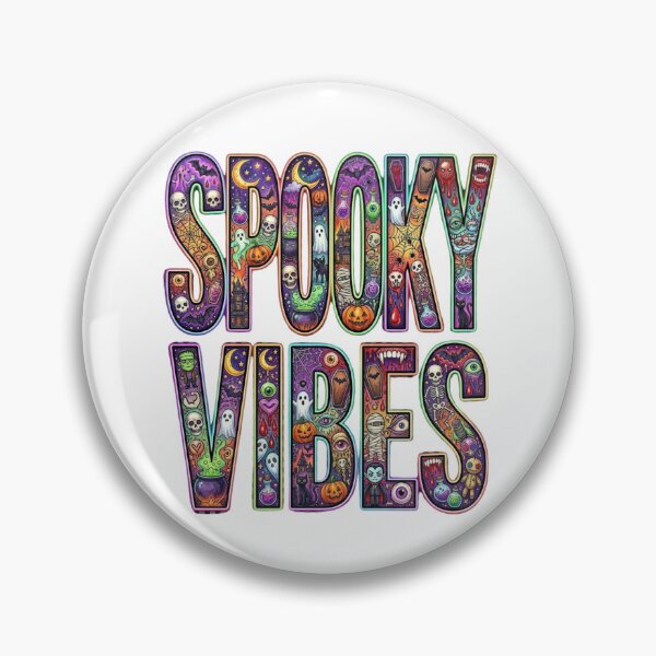 Item preview, Spooky Vibes Halloween Typography Graphic filled with Horror Icons designed and sold by VibranPalette.