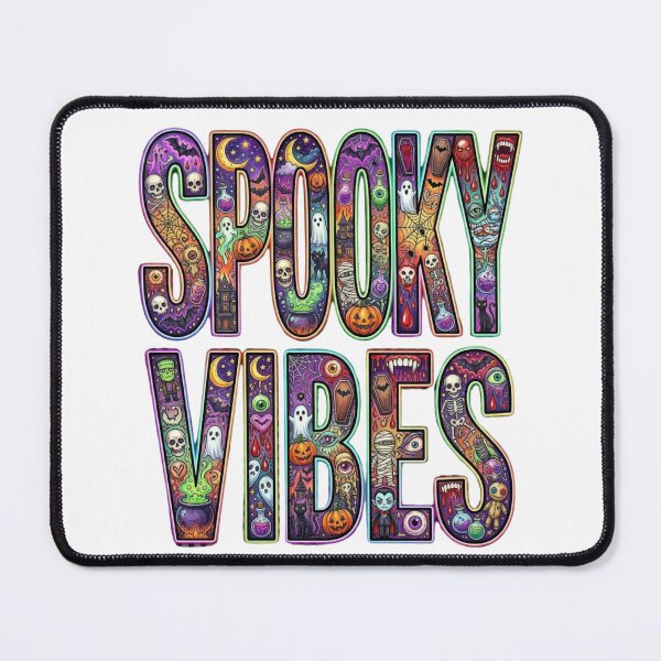 Item preview, Spooky Vibes Halloween Typography Graphic filled with Horror Icons designed and sold by VibranPalette.