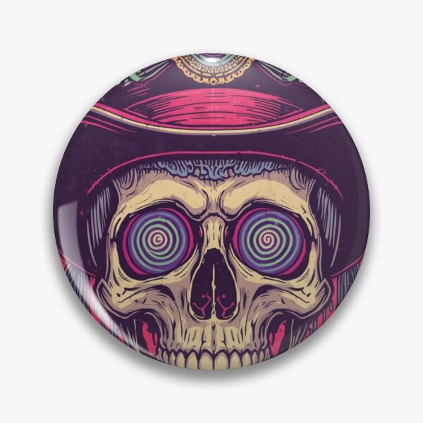 Item preview, Psychedelic Skull with Ornate Top Hat designed and sold by redblink store.