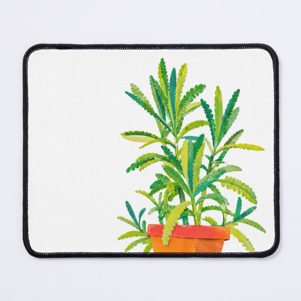 Item preview, Lavender Plant Paper Collage Illustration, Botanical Potted Herb Art, Green Foliage Nature Design, whimsical Garden Decor designed and sold by SWSandraWechner.
