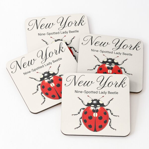 Item preview, New York Nine-Spotted Lady Beetle Retro Poster designed and sold by The-Drip-Studio.
