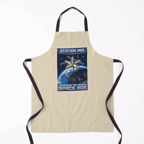 Item preview, Mir Space Station Retro NASA Travel Poster Orbit designed and sold by RetroRewind Studio.