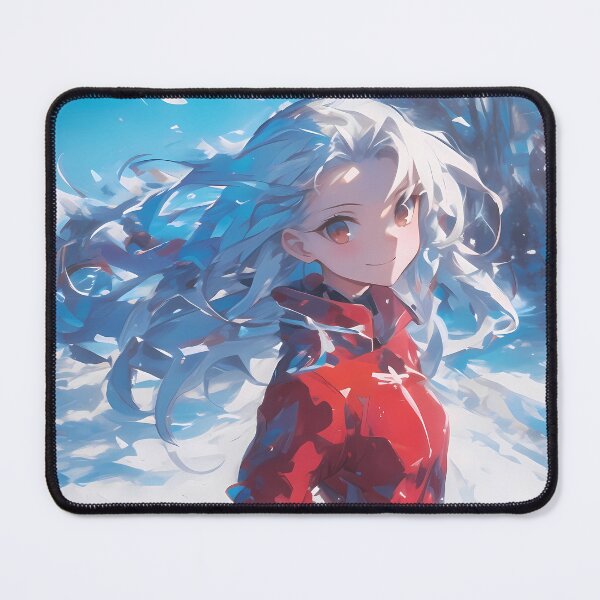 Item preview, Illyasviel Fate Stay Night Snowy Winter Red Coat Gentle Anime Girl designed and sold by SuperTeamCanada.