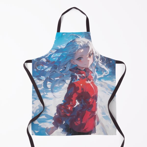 Item preview, Illyasviel Fate Stay Night Snowy Winter Red Coat Gentle Anime Girl designed and sold by SuperTeamCanada.