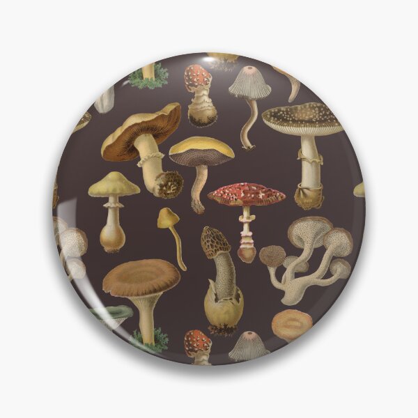 Item preview, Forest Mushrooms Collection Goblincore Pattern - Coffee Brown designed and sold by CanisArt.