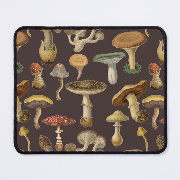 Item preview, Forest Mushrooms Collection Goblincore Pattern - Coffee Brown designed and sold by CanisArt.