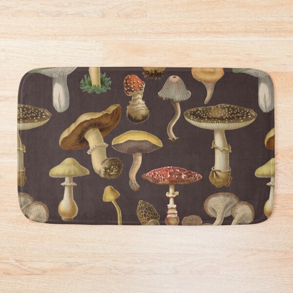 Item preview, Forest Mushrooms Collection Goblincore Pattern - Coffee Brown designed and sold by CanisArtStudio.