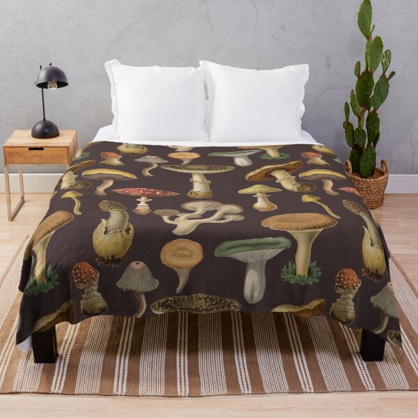 Item preview, Forest Mushrooms Collection Goblincore Pattern - Coffee Brown designed and sold by CanisArt.