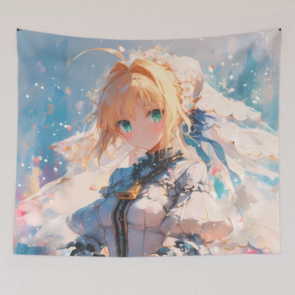 Item preview, Saber Bride Fate Grand Order White Armor Petals Dreamy Sword designed and sold by SuperTeamCanada.