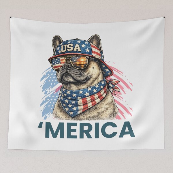 Item preview, French Bulldog America Patriotic Vintage Dog Lover T-Shirt for USA Pet Owners designed and sold by Teetreasure2.
