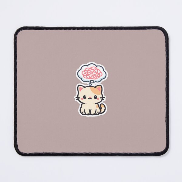 Item preview, Overthinking Cat Cute Sticker Design designed and sold by NeoSakura.