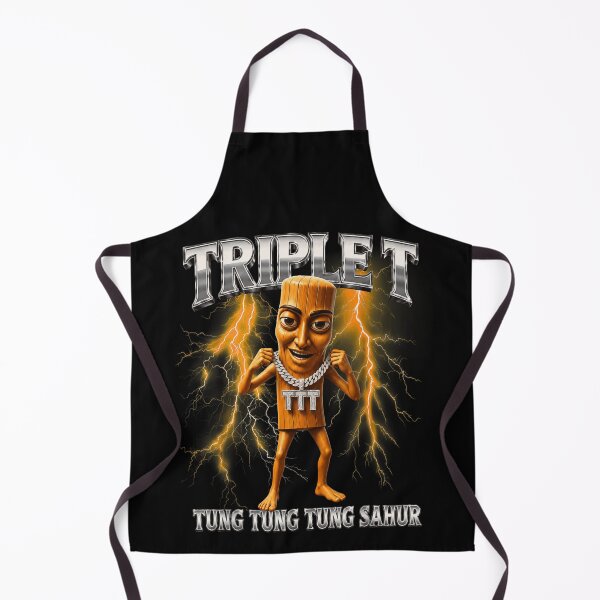 Item preview, Triplet T Tung Tung Tung Sahur Metallic Character With Yellow Lightning Aesthetic designed and sold by LoriaTaven.
