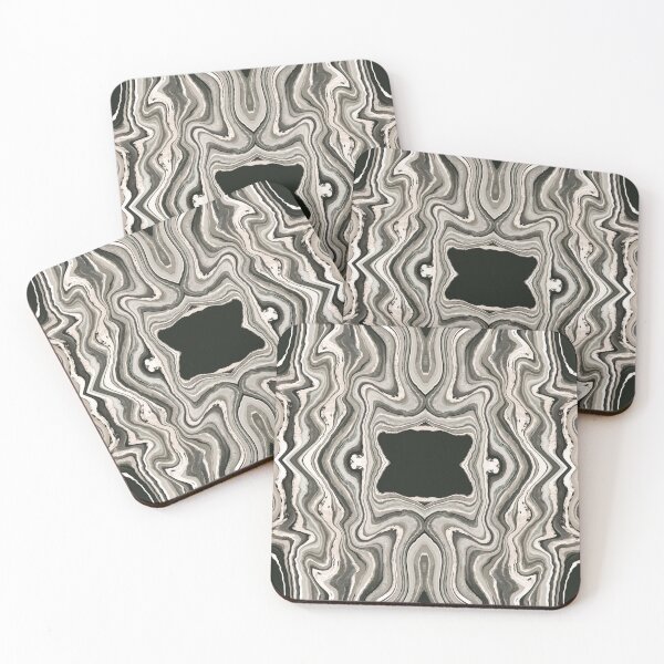 Item preview, Abstract Agate Mirror Pattern | Black Grey Marble Geode Symmetrical  designed and sold by Dino-Lune.