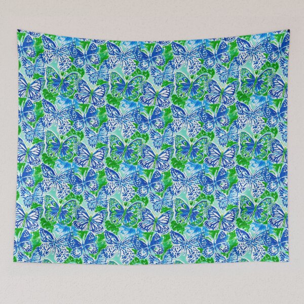 Item preview, Blue & Green Butterfly Pattern | Preppy Colorful Butterfly Design designed and sold by ThePreppyArtist.
