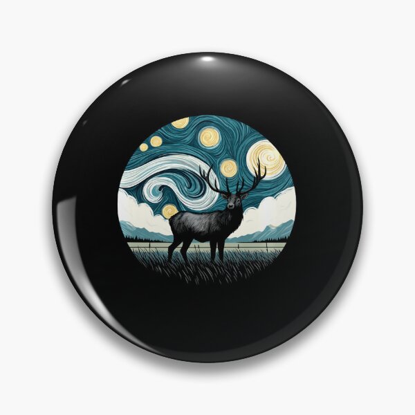 Item preview, Moose Hunter Hunting - Van Gogh Starry Night Style  designed and sold by Littermin.
