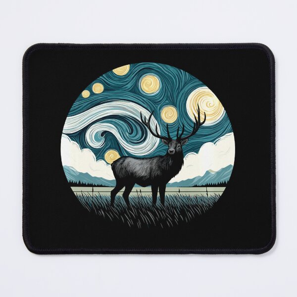 Item preview, Moose Hunter Hunting - Van Gogh Starry Night Style designed and sold by Littermin.