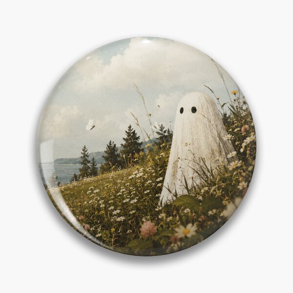 Item preview, Gentle Ghost Wandering Through a Wildflower Hillside Afternoon designed and sold by ferminhays.