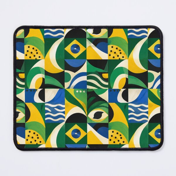 Item preview, Abstract Brazilian Geometric Seamless Pattern in Green, Yellow and Blue designed and sold by optimusprime39.