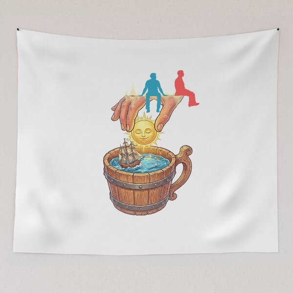Item preview, Surreal Sea Voyage in Wooden Mug Graphic designed and sold by rich-moda.