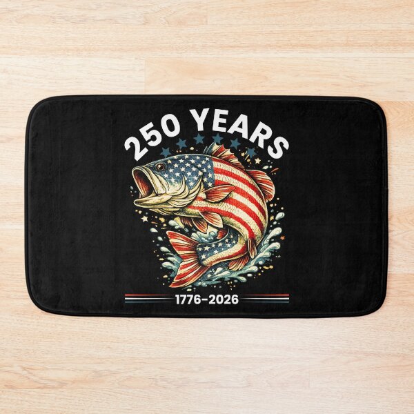 Item preview, Patriotic Bass Fishing 250 Years USA Flag Vintage Angler T-Shirt for American Fishermen designed and sold by Teetreasure2.