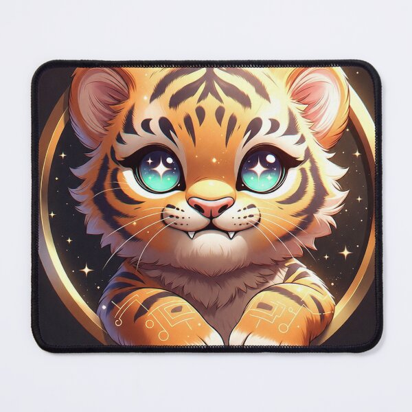 Item preview, NeoTig SparkFang AI – Cyber Tiger Mascot designed and sold by NeoTigLuna.