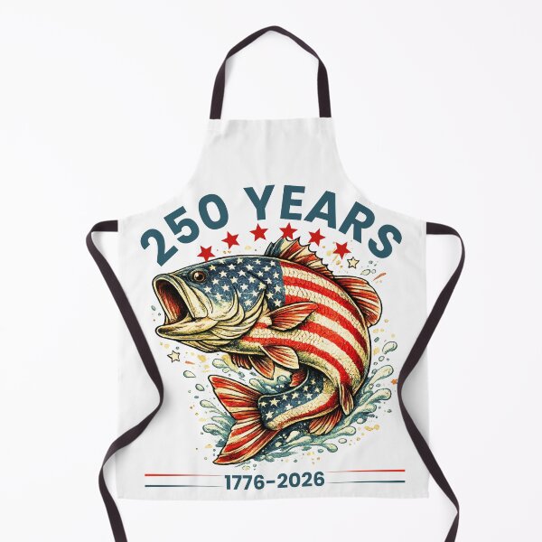 Item preview, Patriotic Bass Fishing 250 Years USA Flag Vintage Angler T-Shirt for American Fishermen designed and sold by Teetreasure2.