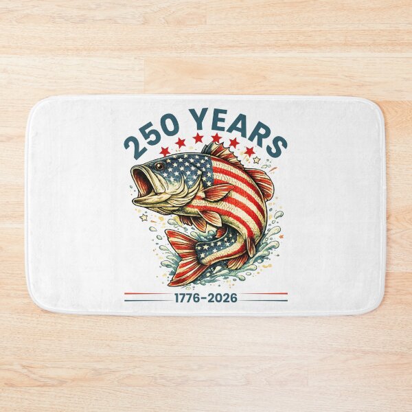 Item preview, Patriotic Bass Fishing 250 Years USA Flag Vintage Angler T-Shirt for American Fishermen designed and sold by Teetreasure2.