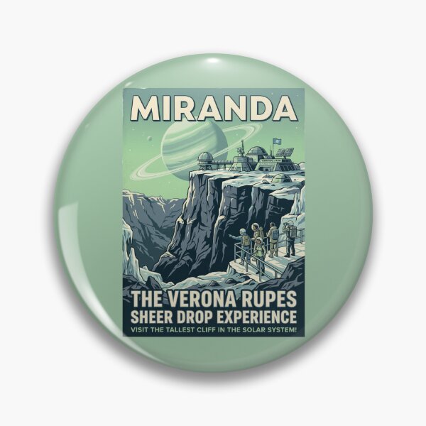 Item preview, Miranda Moon Retro NASA Travel Poster Verona Rupes designed and sold by RetroRewind Studio.