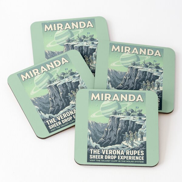 Item preview, Miranda Moon Retro NASA Travel Poster Verona Rupes designed and sold by RetroRewind Studio.