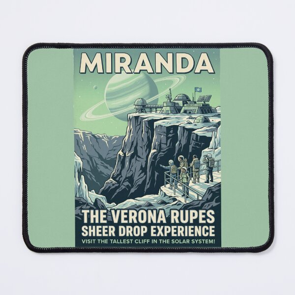 Item preview, Miranda Moon Retro NASA Travel Poster Verona Rupes designed and sold by RetroRewind Studio.