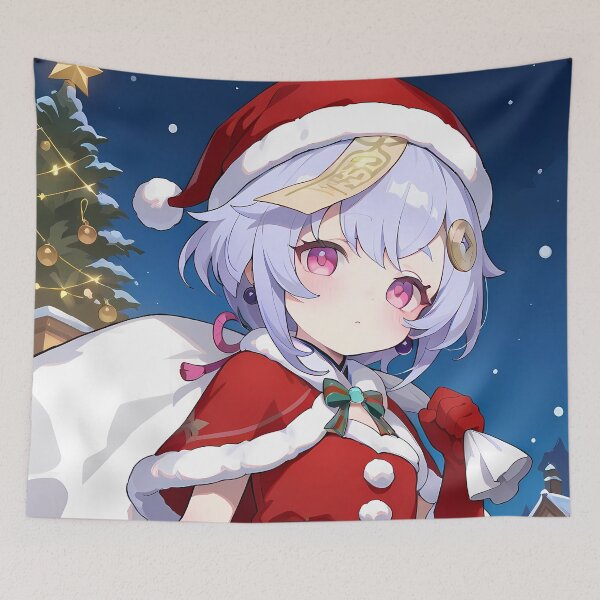Item preview, Qiqi Genshin Impact Christmas Night Snowy Village Charm designed and sold by SuperTeamCanada.