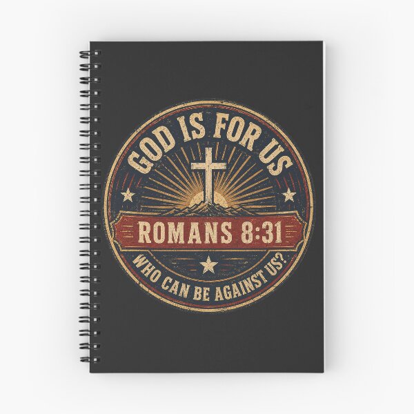 Item preview, Romans 8:31-Retro Badge Design T-Shirt designed and sold by rygenr8.