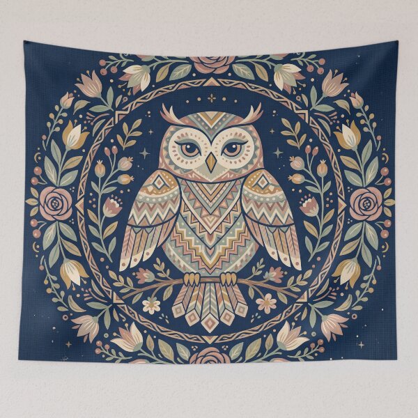 Item preview, Floral Owl Moonlit Garden designed and sold by ASTRAL ART LAB.